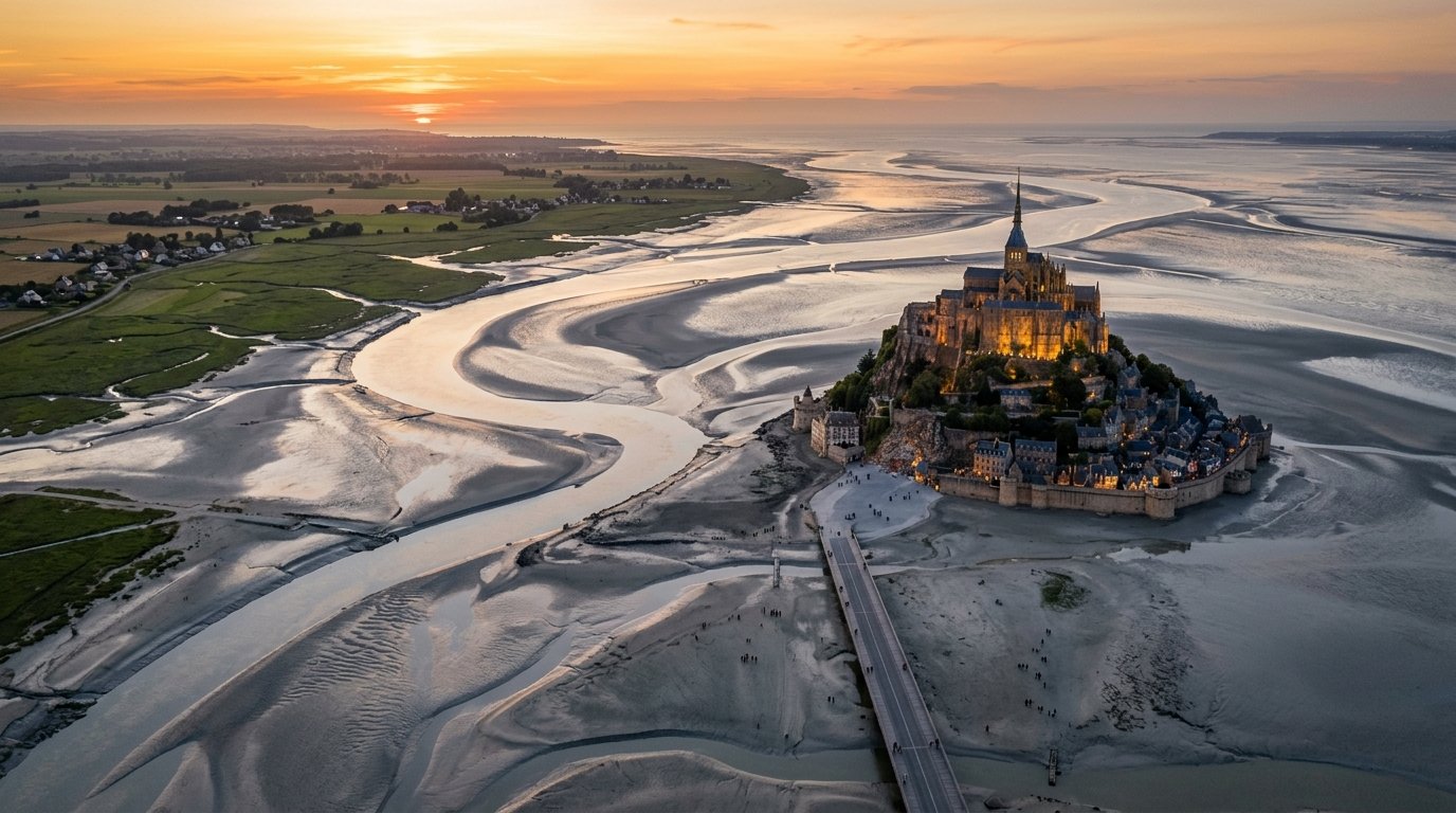 Vue panoramique de la baie du Mont-Saint-Michel